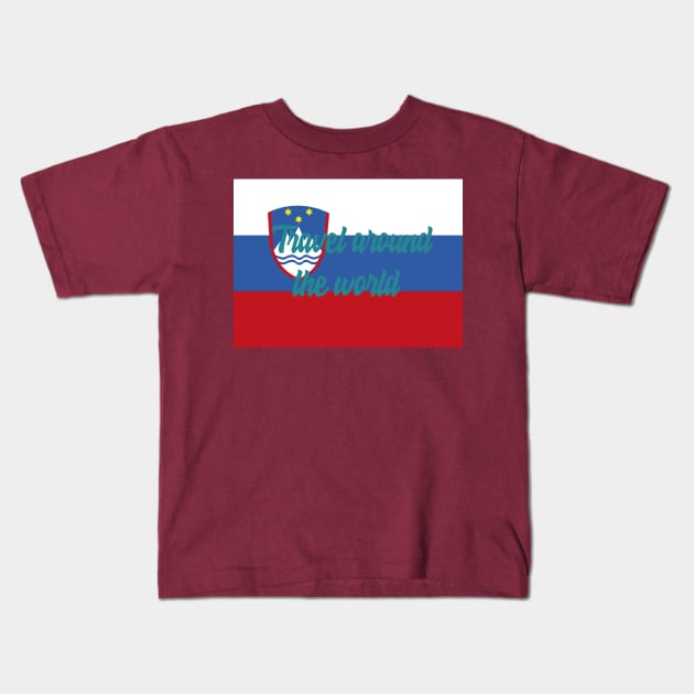 Travel Around the World - Slovenia Kids T-Shirt by Byntar